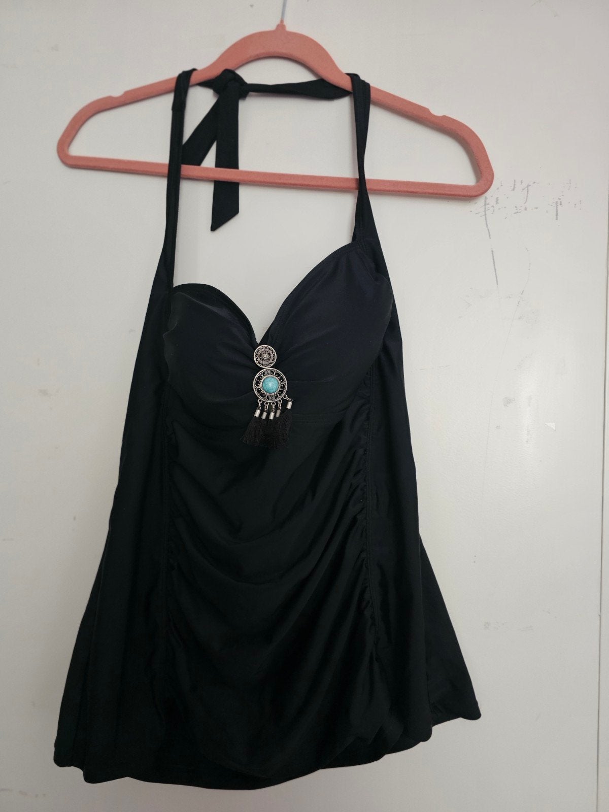 Hunkemoller tankini halter top zwart XL, Zwart, Ophalen of Verzenden, Zo goed als nieuw, Bikini