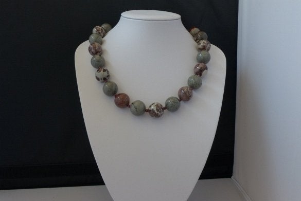 JASPIS (Chohua 18 mm) ketting/oorhanger-set, Ophalen of Verzenden, Nieuw, Steen of Mineraal, Met edelsteen