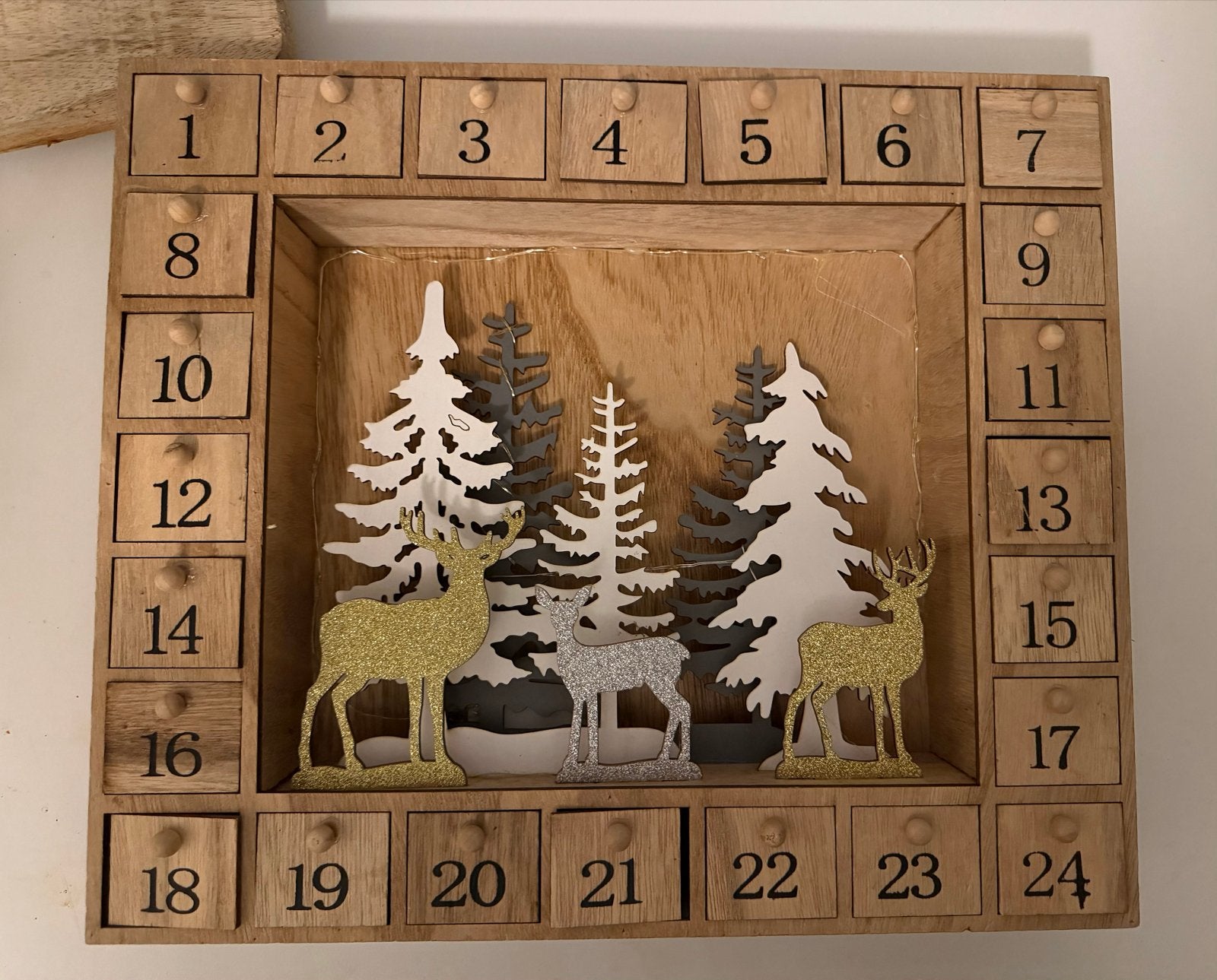 Advent kalender hout herbruikbaar, Diversen, Ophalen of Verzenden, Zo goed als nieuw