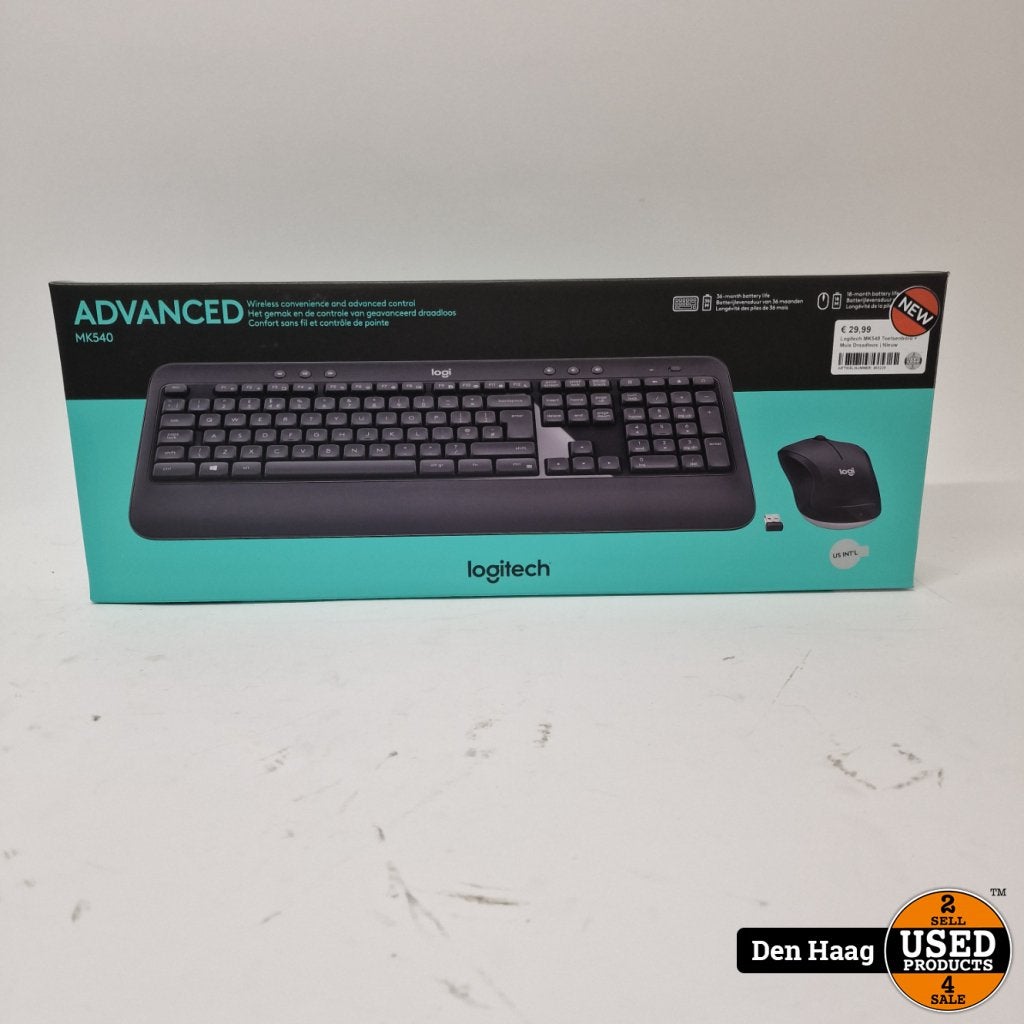 Logitech MK540 Toetsenbord + Muis Draadloos | Nieuw, Computers en Software, Toetsenborden, Logitech, Gebruikt, Support@logitech.com
