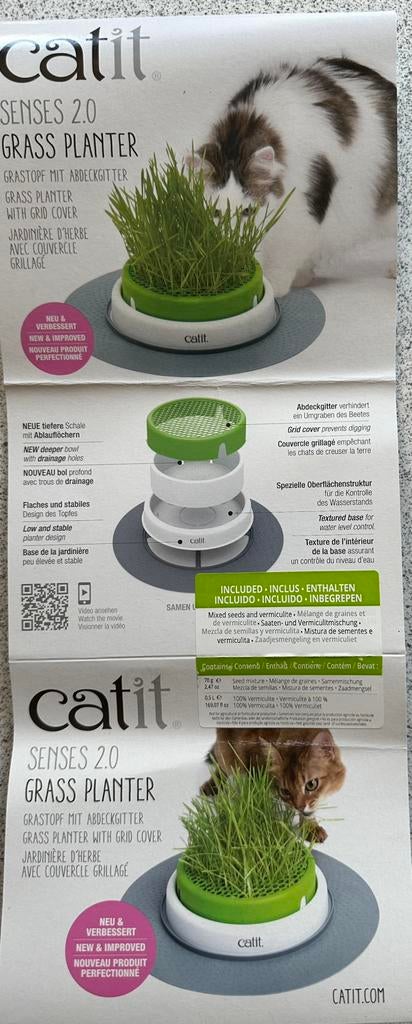 Catit senses 2,0 gras planter, Dieren en Toebehoren, Katten-accessoires, Ophalen of Verzenden, Zo goed als nieuw