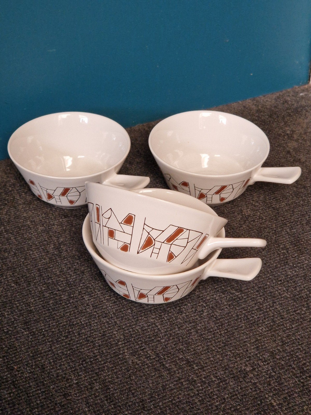 Vintage 4 Soepkommen'Jubilant'Fris Edam Jaren 60., Ophalen of Verzenden