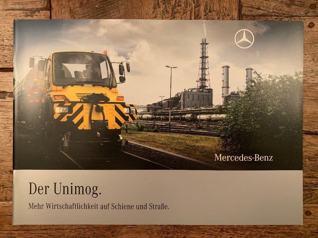 Folder Mercedes-Benz Unimog spoorweg en wegwerk 2008 nieuw, Boeken, Auto's | Folders en Tijdschriften, Nieuw, Mercedes-Benz, Mercedes