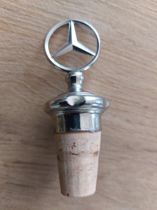 Mercedes Benz Wijnstopper - 8,5 cm, Ophalen, Zo goed als nieuw, Zilver, Metaal