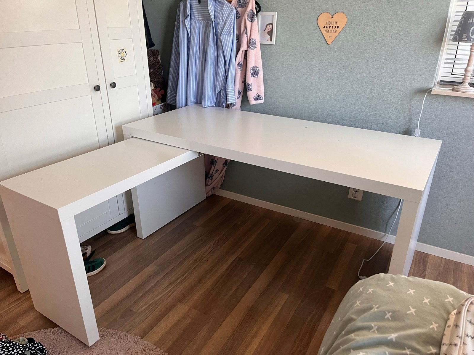 Bureau IKEA Malm 151x65 cm, Ophalen, Opbergruimte, Gebruikt, Spaanplaat of MDF