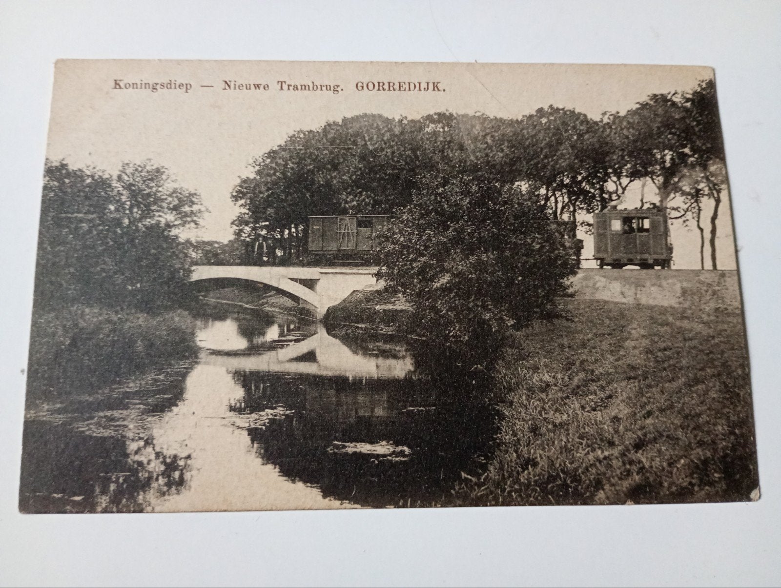 Wolvega Koningsdiep Nieuwe Trambrug met Tram, Ophalen of Verzenden, Voor 1920, Ongelopen, Friesland