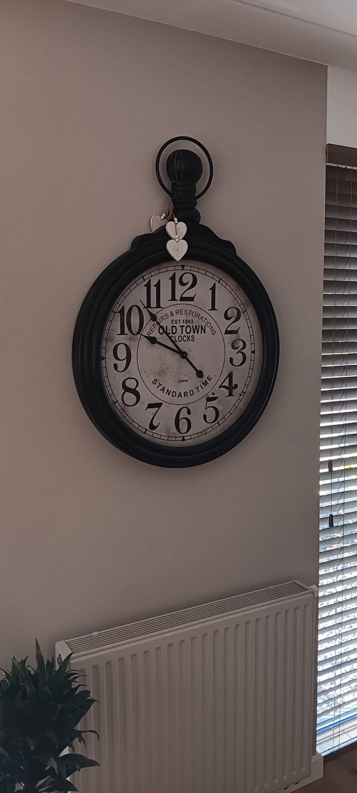 Grote wandklok in zakhorloge-stijl, Ophalen, Vintage, Analoog, Werkt op batterijen