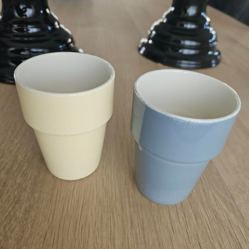 Twee Vintage bekers van Boch Pastel jaren 60, Ophalen of Verzenden