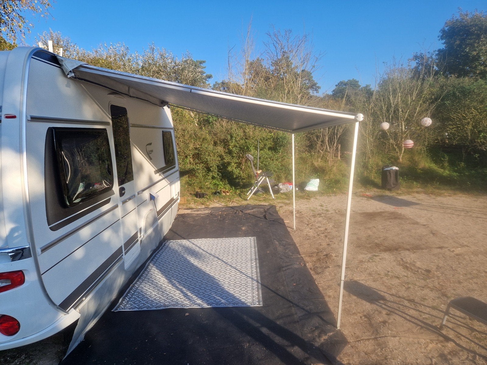 Thule Omnistor Etui Luifel - 350x250cm, Blauw, Caravans en Kamperen, Ophalen, Gebruikt, Thule