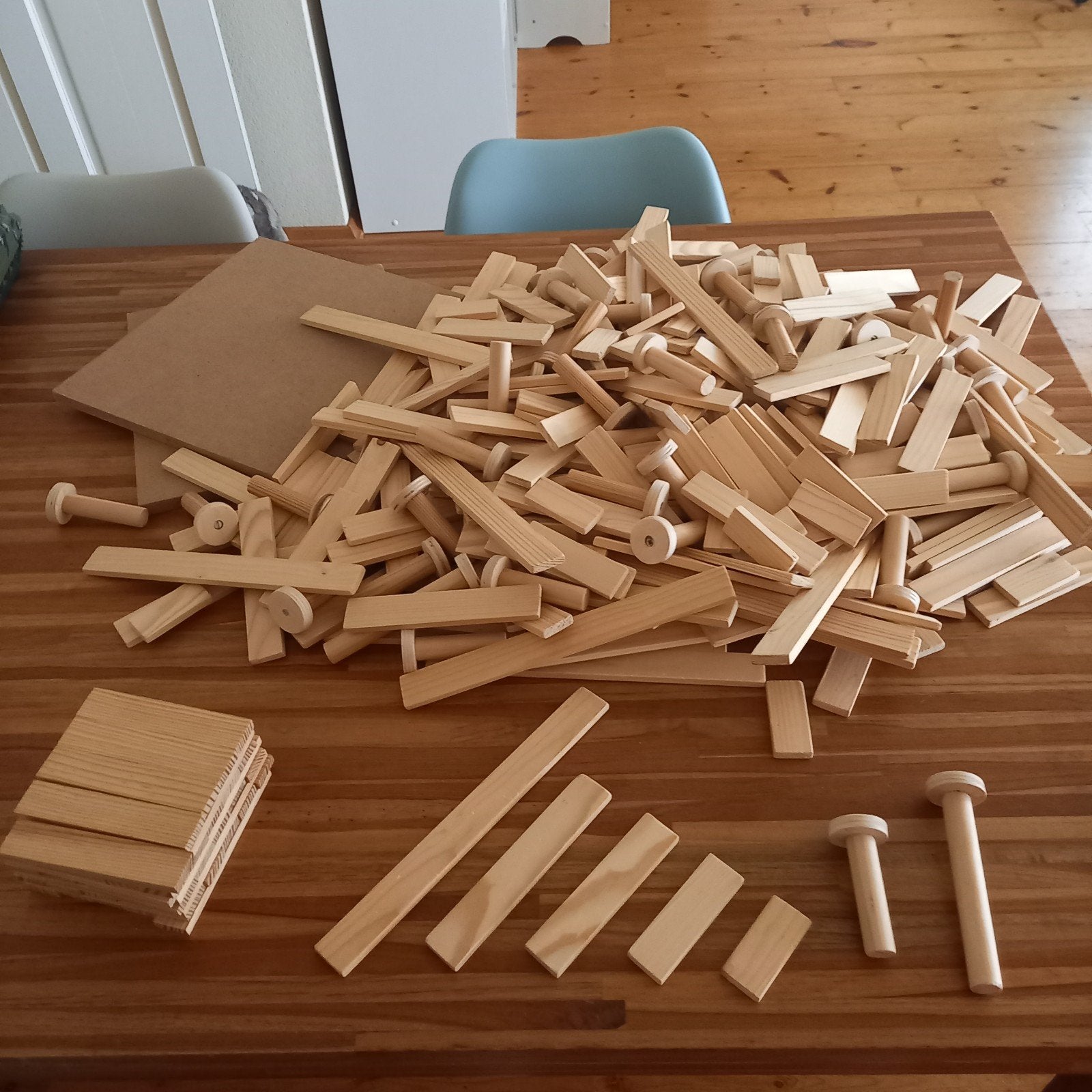 Grote lading houten latjes speelgoed Kapla, Kinderen en Baby's, Speelgoed | Houten speelgoed, Ophalen, Gebruikt, Overige typen