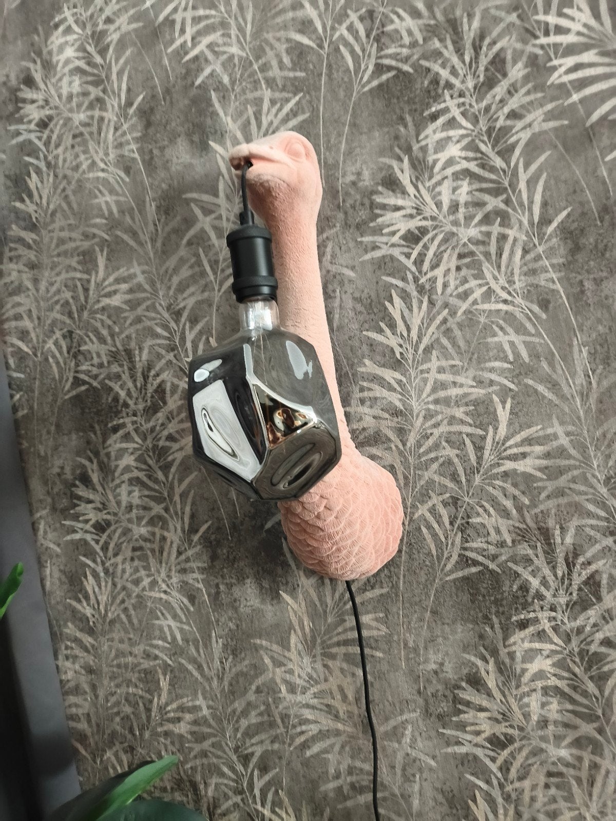 Unieke Flamingo Wandlamp - Roze met Edison Lamp, Huis en Inrichting, Ophalen of Verzenden