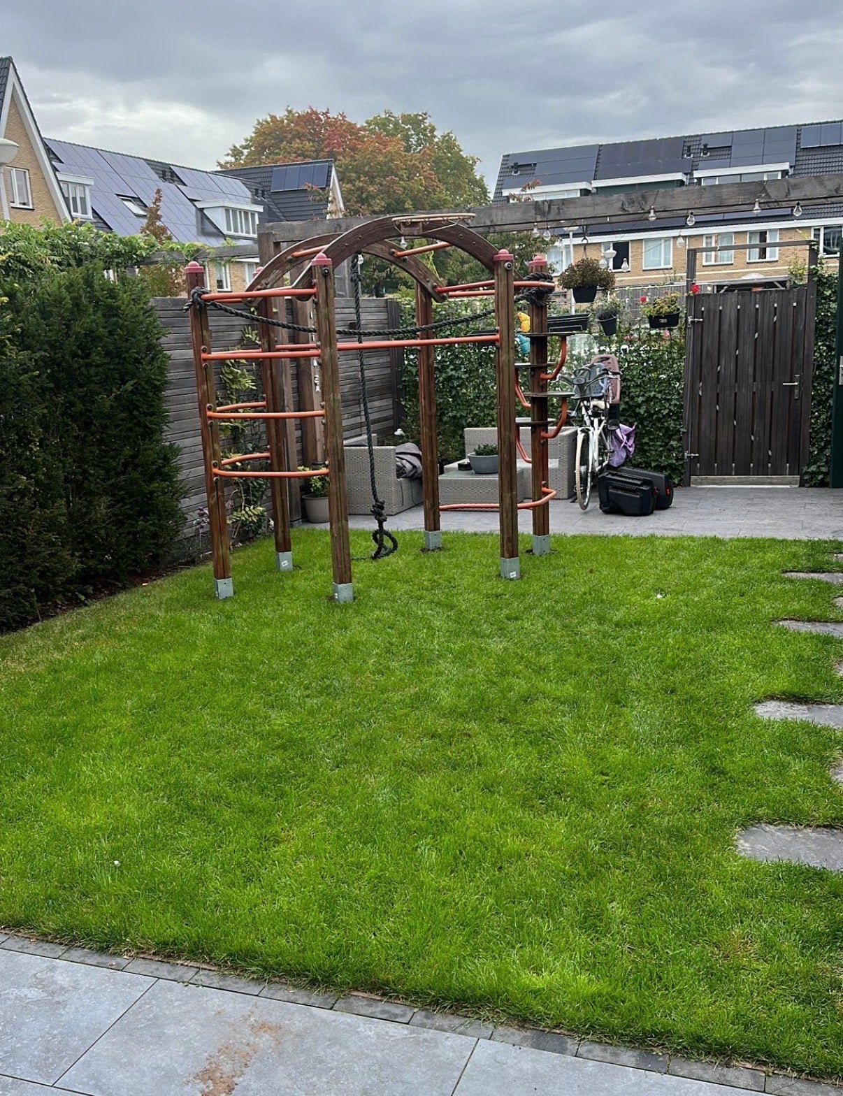 Houten professioneel klimtoestel, Kinderen en Baby's, Speelgoed | Buiten | Speeltoestellen, Ophalen, Gebruikt, Klimnet