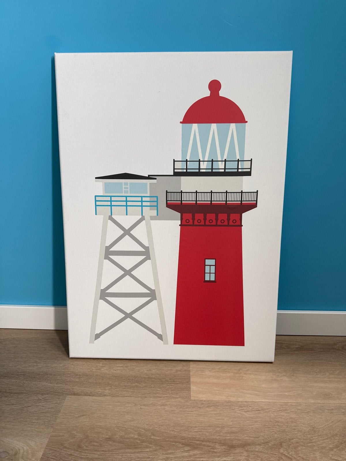 Canvas met vuurtoren Vlieland 70x50cm, Ophalen, 50 – 75, 50 tot 75 cm, Print
