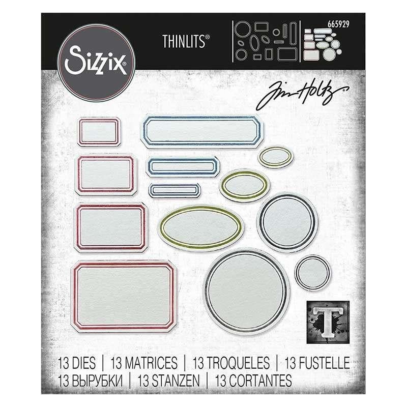 Sizzix Tim Holtz Thinlits Vintage Labels #665929, Hobby en Vrije tijd, Scrapbooking, Verzenden, Nieuw, Frame of Mal, Sizzix