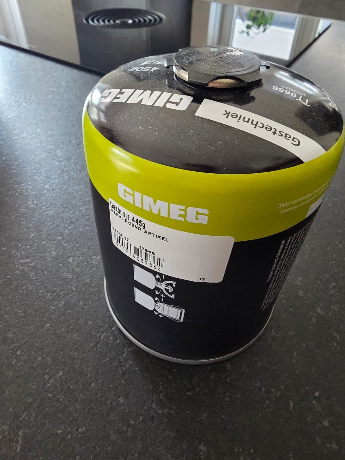 Nieuwe Gimeg gasbus 445g - verkeerd gekocht, Ophalen of Verzenden, Nieuw