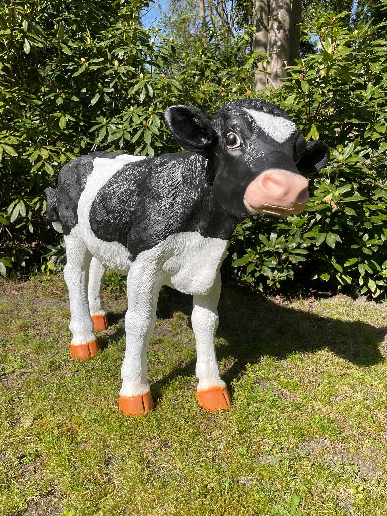 Kalf, koe, boerderij, gazon, tuin, boerderij, 105 cm, Tuin en Terras, Tuinbeelden, Ophalen, Nieuw, Kunststof, Dierenbeeld
