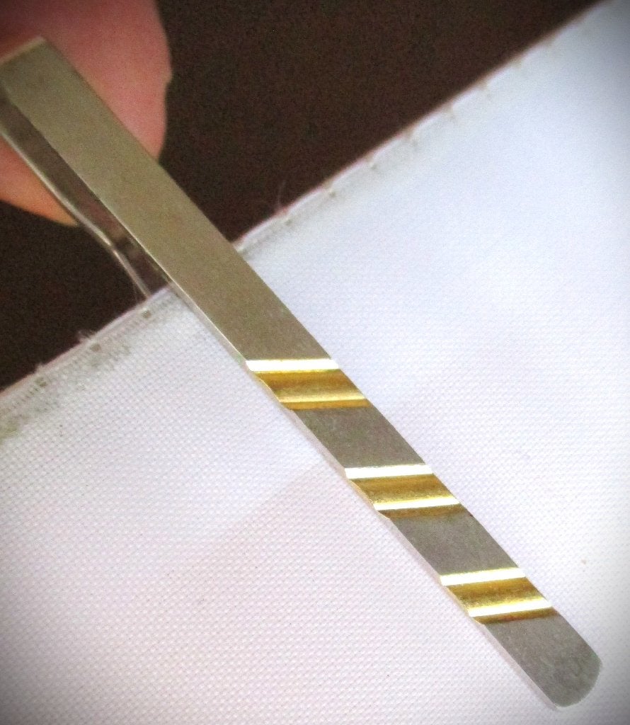 Dasspeld~Dasklem~Vintage Dasclip~Dassenhouder~Zilver kleur, Ophalen of Verzenden, Zo goed als nieuw
