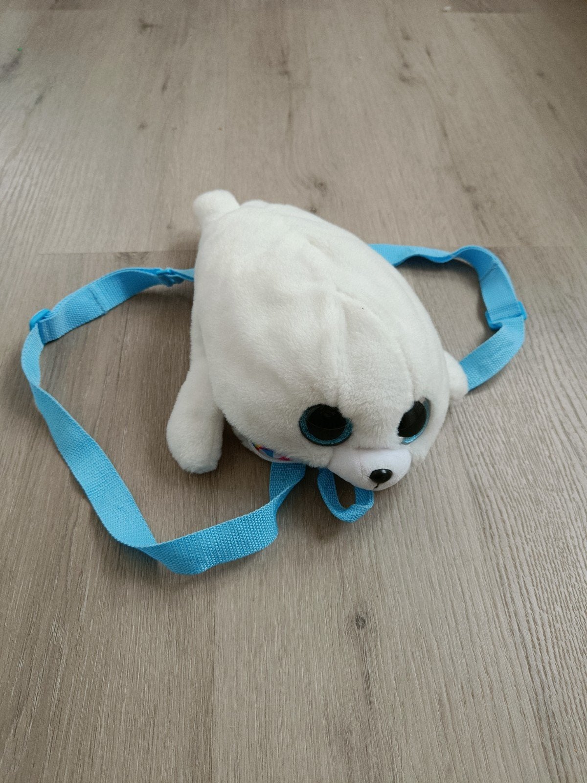 Lieve zachte zeehond rugtas met glinsterogen, Ophalen of Verzenden, Zo goed als nieuw