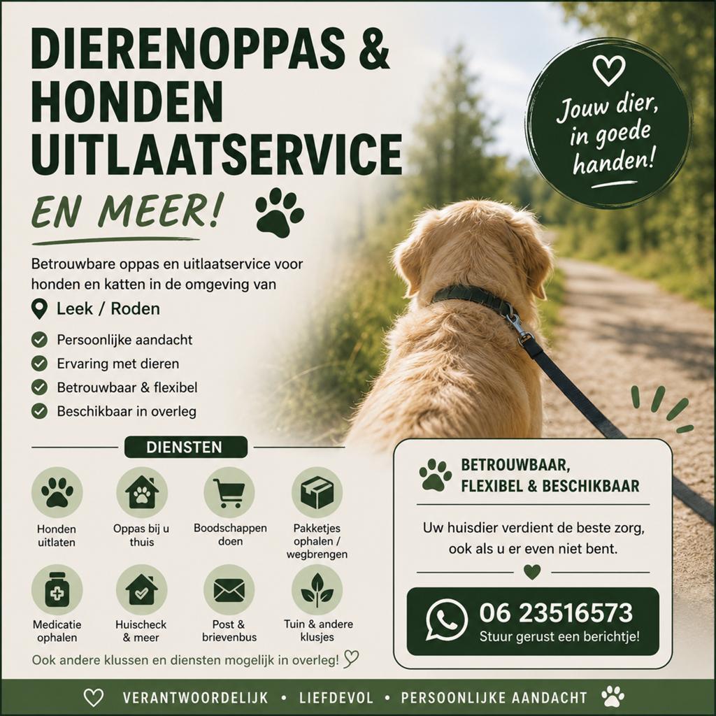 DIERENOPPAS & HONDEN UITLAATSERVICE (EN MEER)