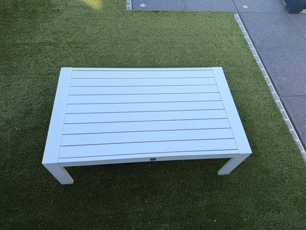 Intratuin Loungtafel Wit Aluminium - Weerbestendig, Ophalen, Zo goed als nieuw, Rechthoekig, Aluminium