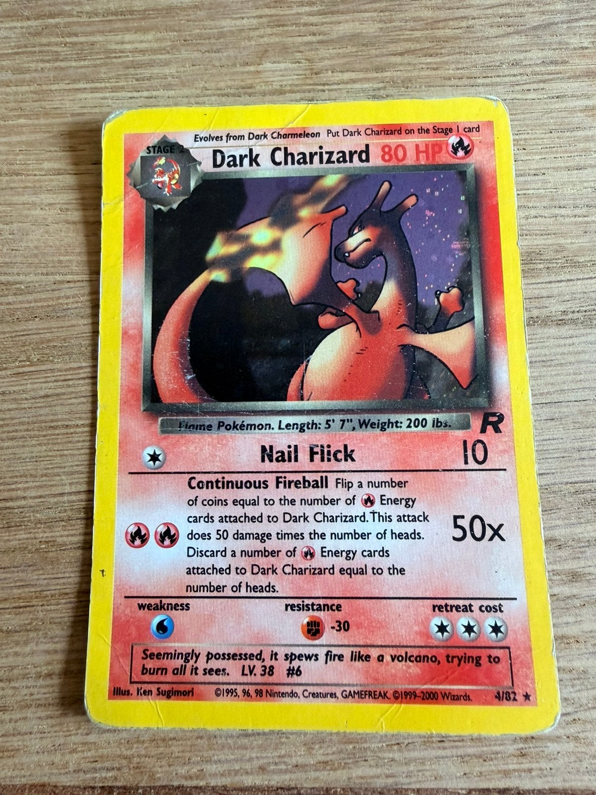 Dark Charizard - 4/82 - Pokemon Team Rocket Unlimited Holo, Ophalen of Verzenden, Zo goed als nieuw