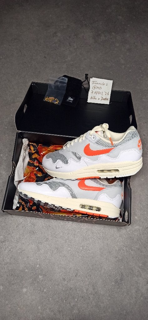 Patta X Nike Air Max 1 (White/Hyper Crimson - Pure Platinum), Nike x Patta, Wit, Nieuw, Ophalen of Verzenden