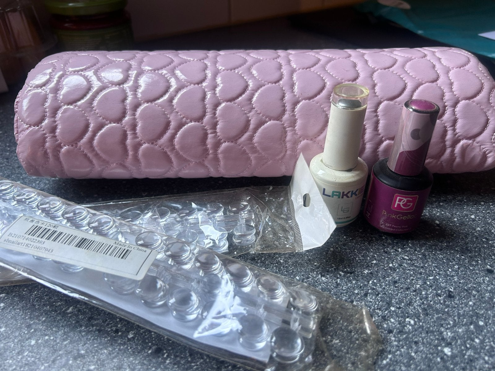 Gellak set: PinkGellac, Lakkie en kussen met dopjes, Ophalen of Verzenden, Gebruikt, Overige typen