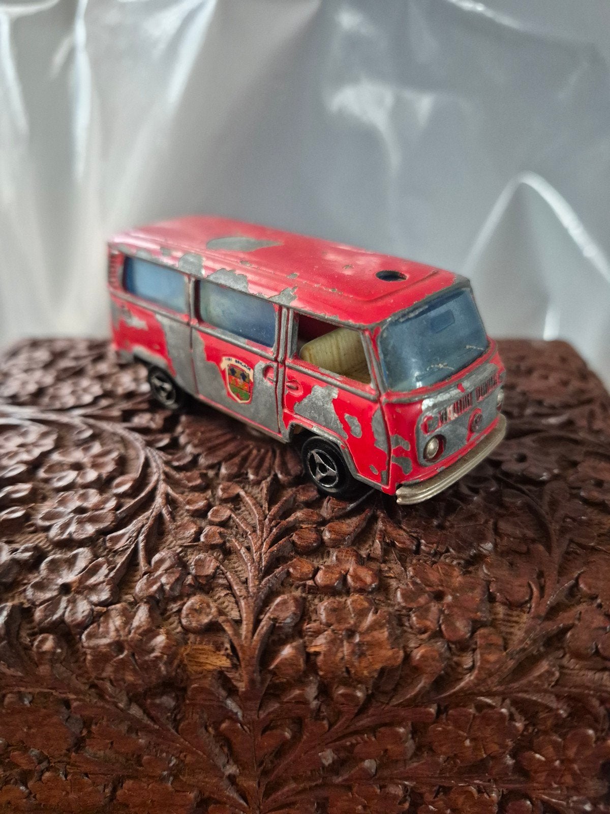 Majorette Volkswagen brandweer T1 Busje - Vintage Speelgoeda, Ophalen of Verzenden, Gebruikt, Bus of Vrachtwagen