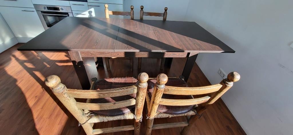 Opvouwbare eettafel & stoelen/Foldable Dinner table & chairs, Huis en Inrichting, Tafels | Eettafels, Ophalen, 100 tot 150 cm
