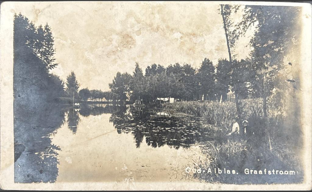 Oud Alblas, Graafstroom vd List fotografie, Verzamelen, Ansichtkaarten | Nederland, Ophalen of Verzenden, 1920 tot 1940, Gelopen