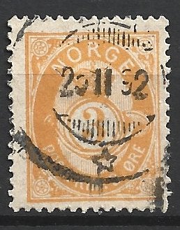 Gestempeld  Noorwegen  Michel no 23, Ophalen of Verzenden, Noorwegen, Gestempeld