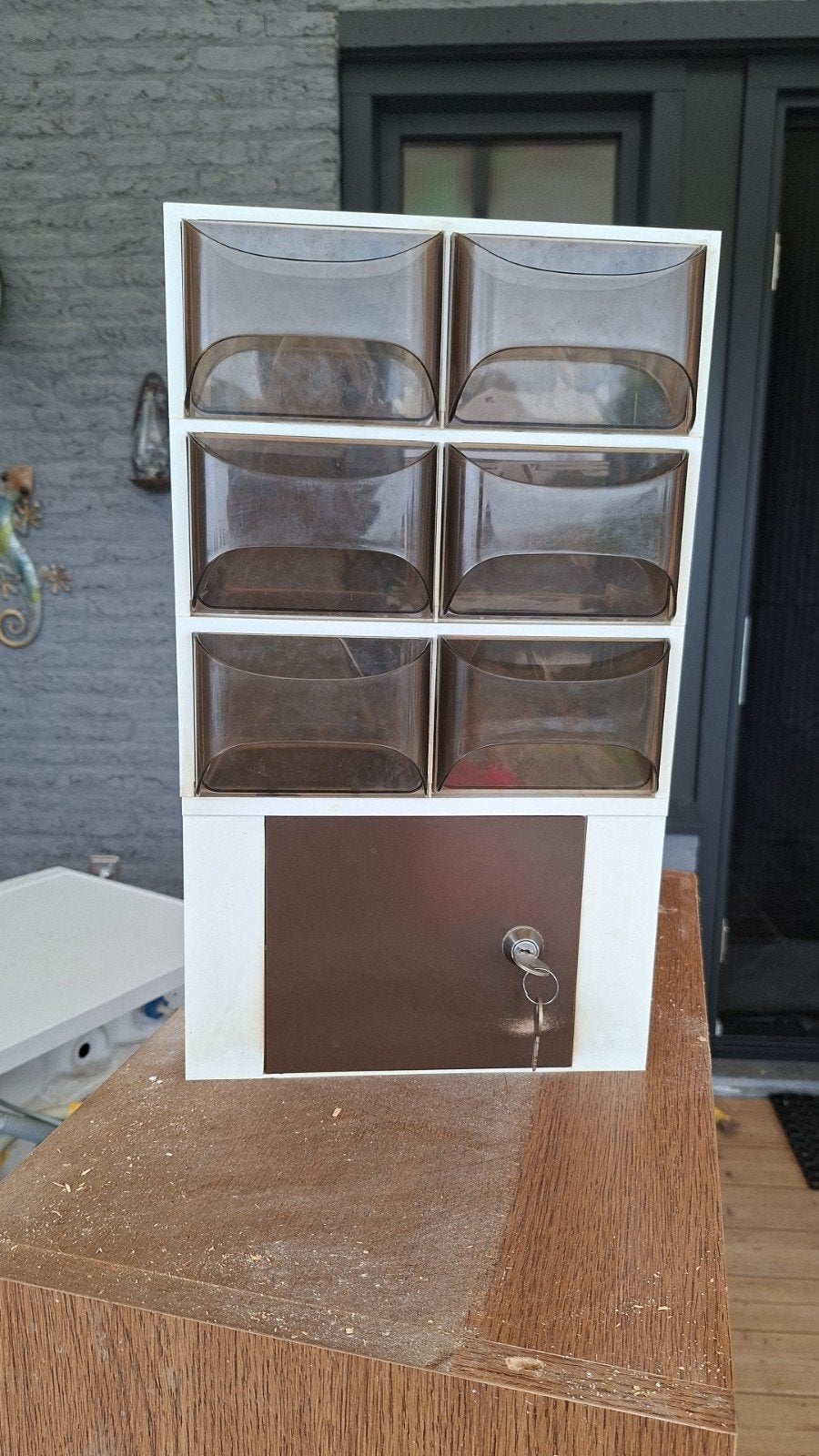 Vintage Keukenkastje met Slot en Bakjes (1979), Ophalen of Verzenden, Huis en Inrichting