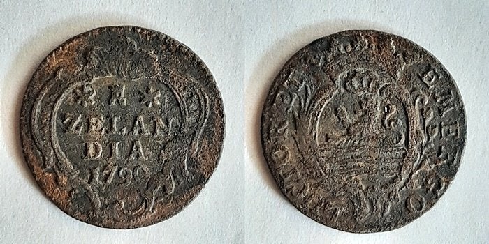 Zeeland duit 1790, Postzegels en Munten, Munten | Nederland, Verzenden, Vóór koninkrijk, Overige waardes