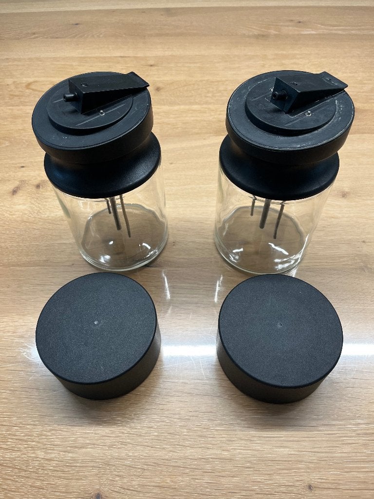 2x Miele melkhouder van glas, Ophalen, Zo goed als nieuw, Miele, Melkaccessoire