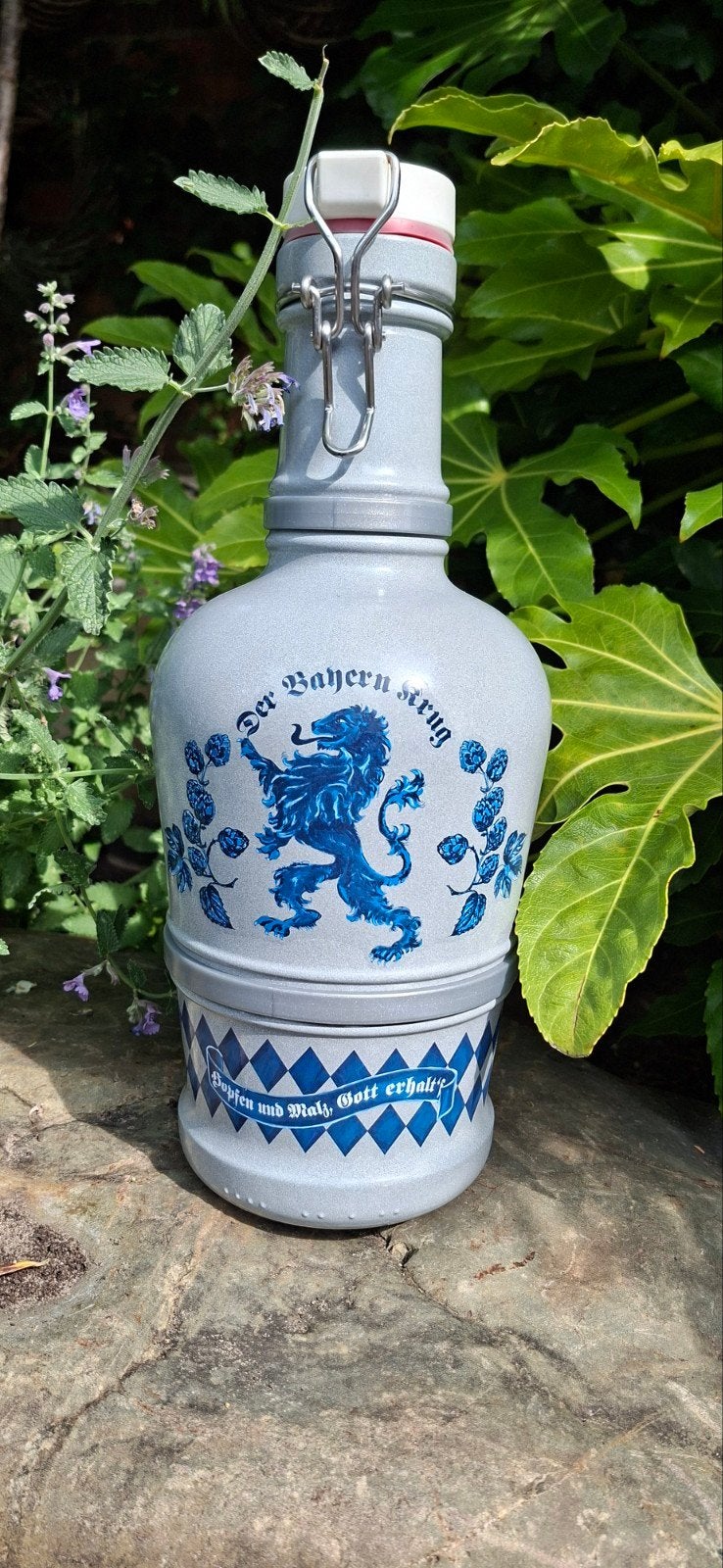 Vintage 'Der Bayern Krug' Bierpul met Beugelstop, Antiek en Kunst, Antiek | Keramiek en Aardewerk, Ophalen of Verzenden