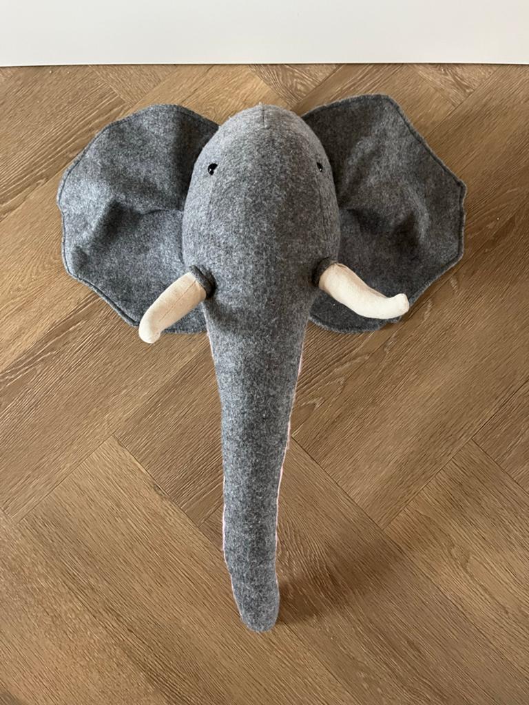 Childwood dierenkop olifant, Ophalen, Grijs, Zo goed als nieuw, Middelgroot (20 tot 80 cm)
