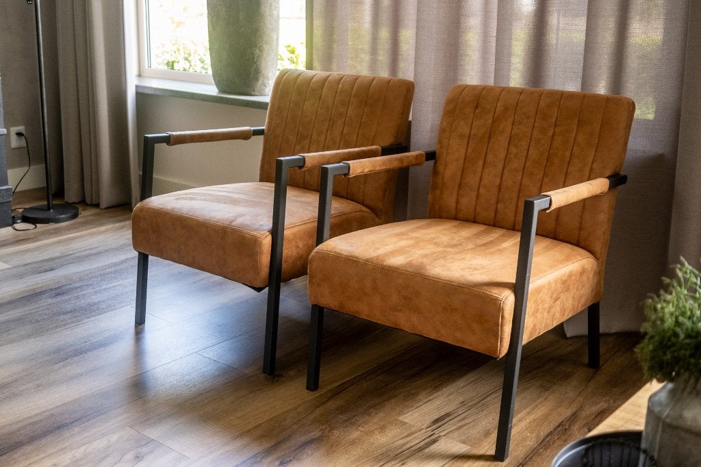Stoelen, Huis en Inrichting, Stoelen, Ophalen, Gebruikt, Bruin, Twee