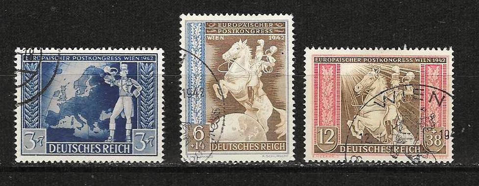 Reich 820-822, Ophalen of Verzenden, Duitse Keizerrijk, Gestempeld