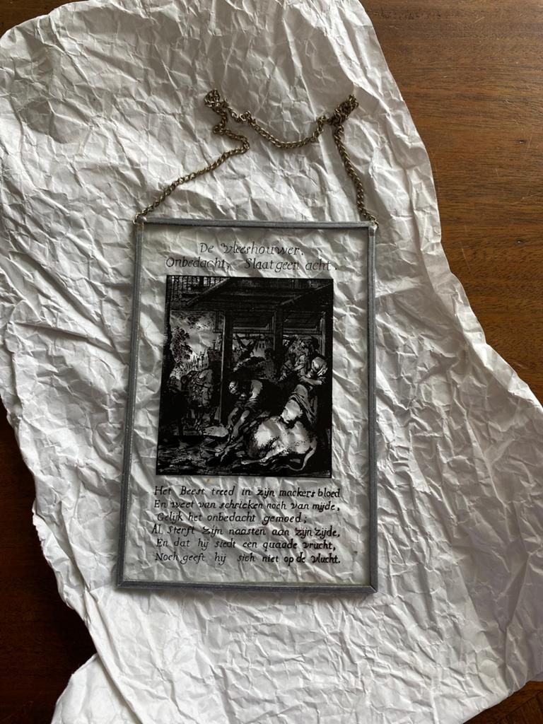 Antieke hanger: De vleeschhouwer, Antiek en Kunst, Ophalen of Verzenden