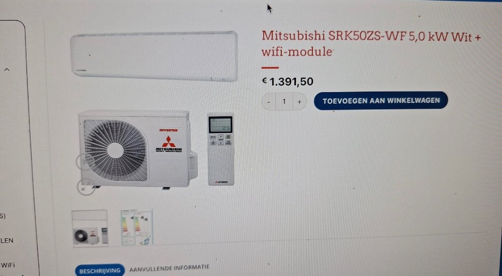 Mitsubishi Airco (2025), Witgoed en Apparatuur, Airco's, Koelen en Ontvochtigen, Timer, Nieuw, 3 snelheden of meer
