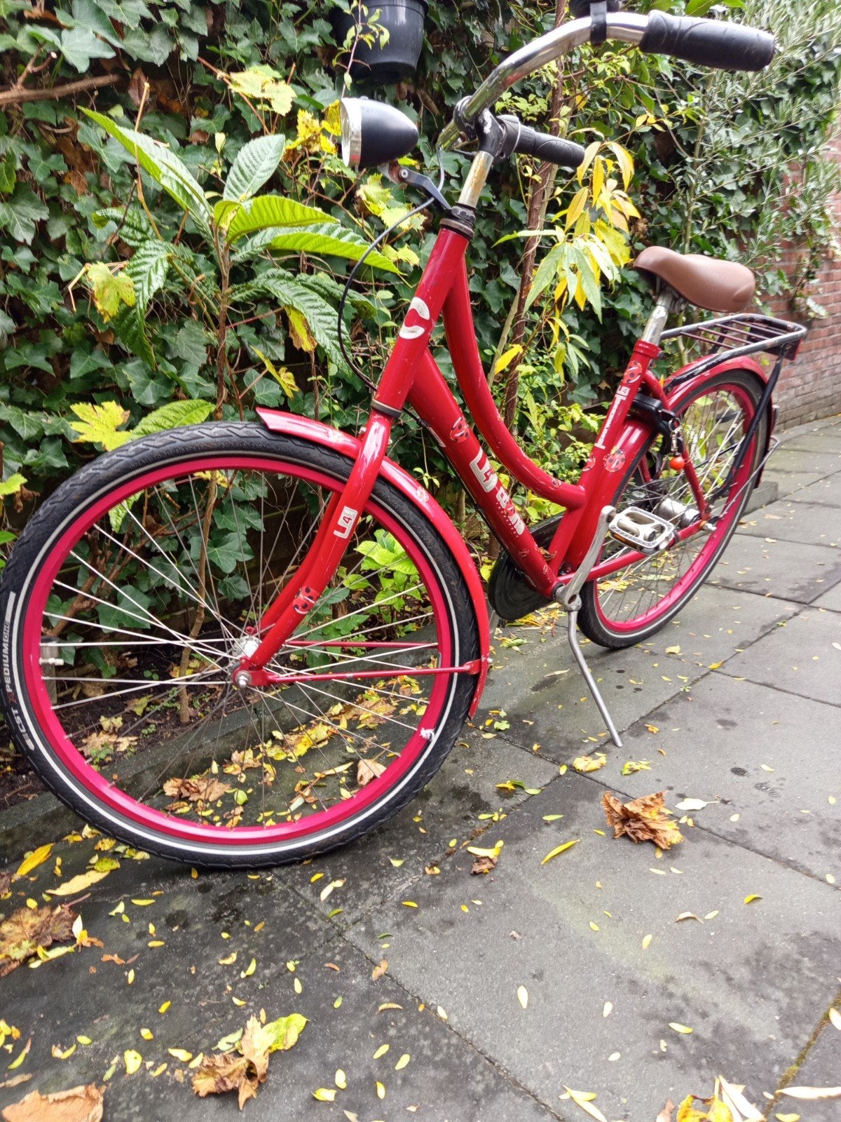 meisjes/dames cortina U4 Transportfiets-Rood - Gebruikt, Terugtraprem, Versnellingen, Ophalen of Verzenden, 53 tot 56 cm