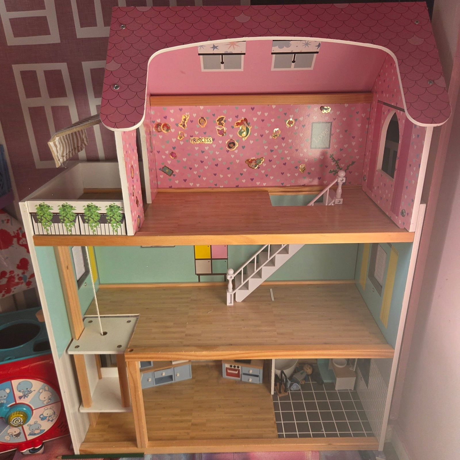 Houten Poppenhuis, Kinderen en Baby's, Ophalen, Zo goed als nieuw