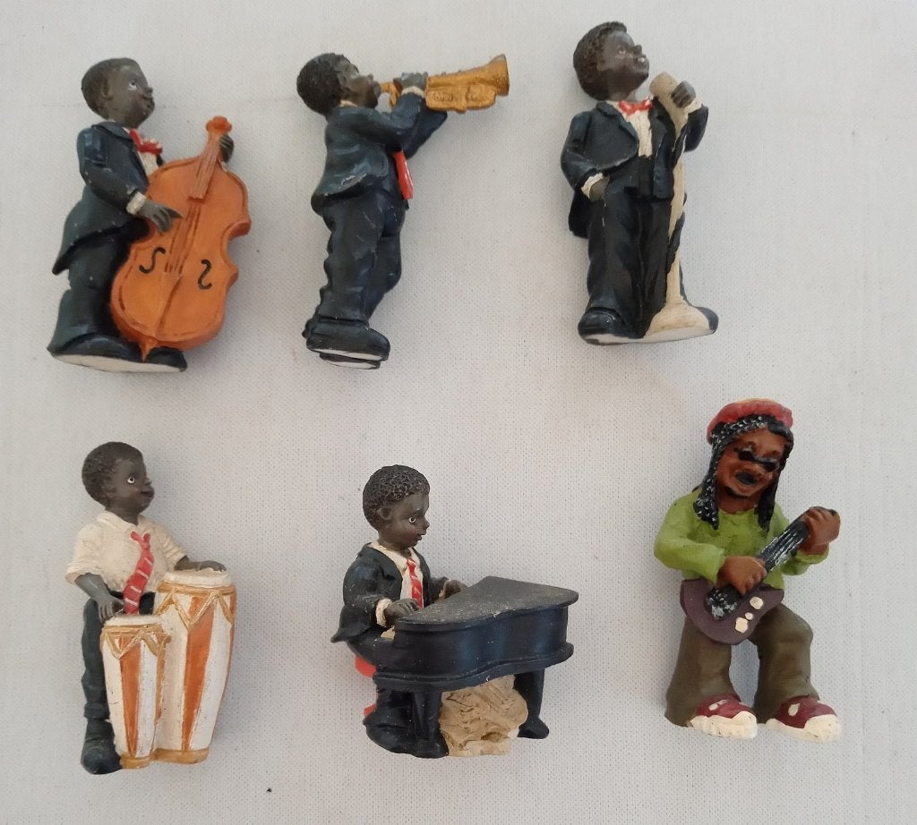 Set van 6 Muzikanten Beeldjes - Jazz/Blues Band, Ophalen of Verzenden, Gebruikt, Mens