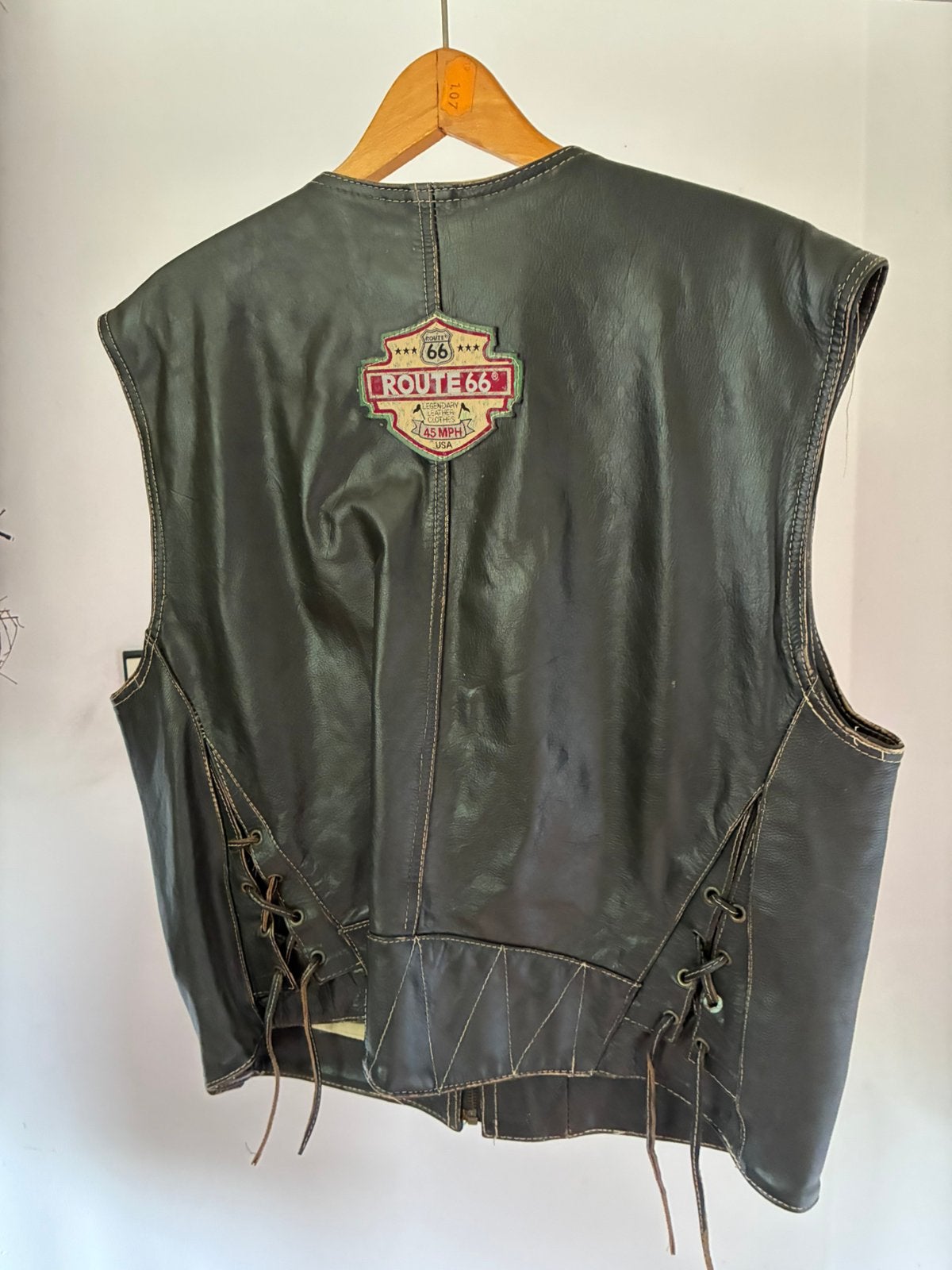 Motorvest Route 66, leder merk Eastwood, Ophalen, Gedragen, Maat 52/54 (L), Bruin