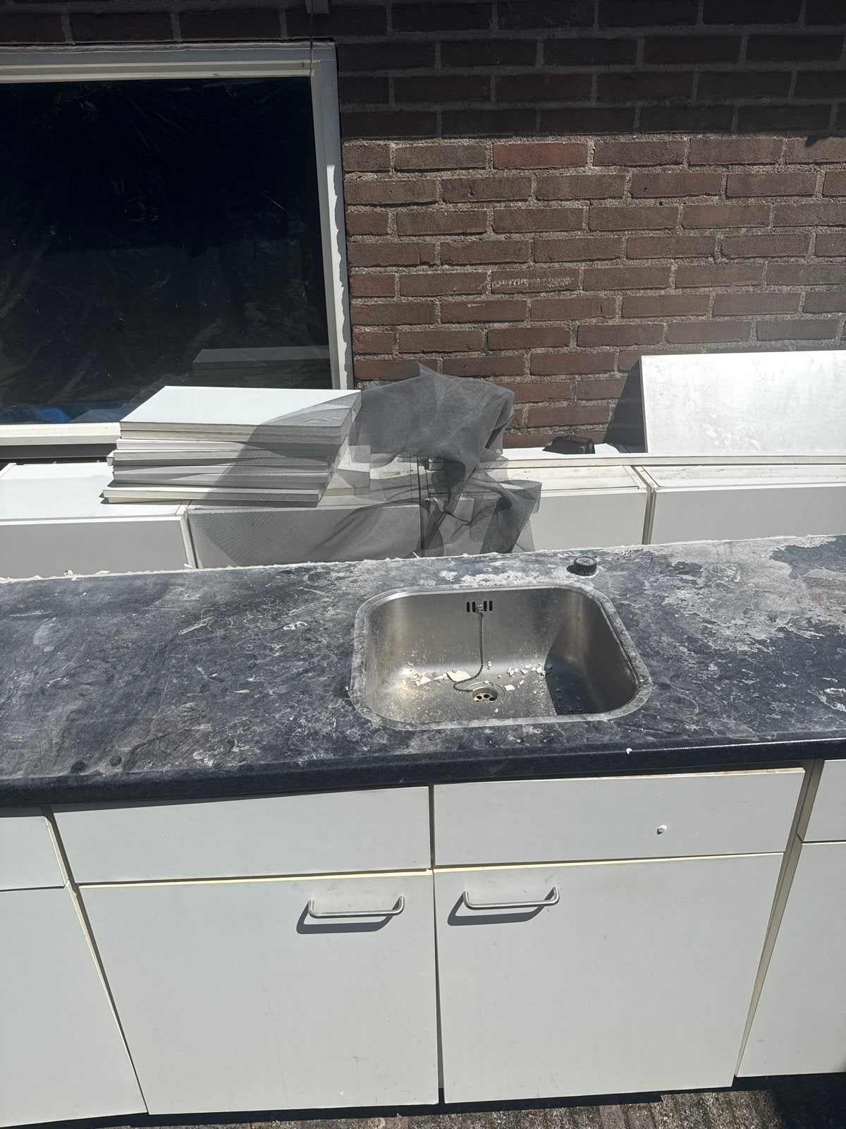 Gebruikte keukenblok met spoelbak, Gebruikt, Wit, Overige typen, Ophalen of Verzenden