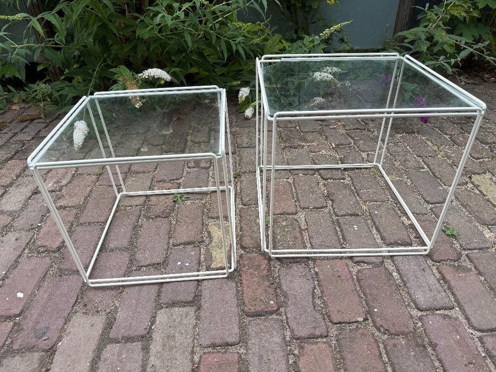 Max Sauze Mimi-set 2 tafeltjes Isocele, Ophalen, Gebruikt, 50 tot 100 cm, Vierkant