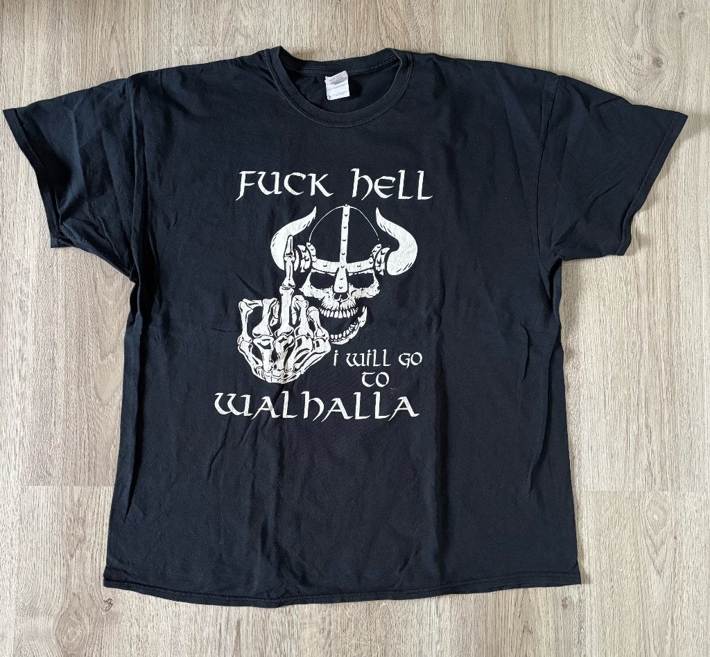 Shirt - Fuck Hell I Will go to Walhalla - 2XL, Verzamelen, Ophalen of Verzenden, Zo goed als nieuw, Kleding