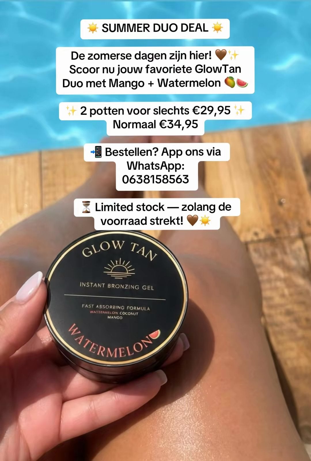 Glow Tan Instant Bronzing Gel - Mango & Watermeloen Duo, Verzenden, Nieuw, Overige typen