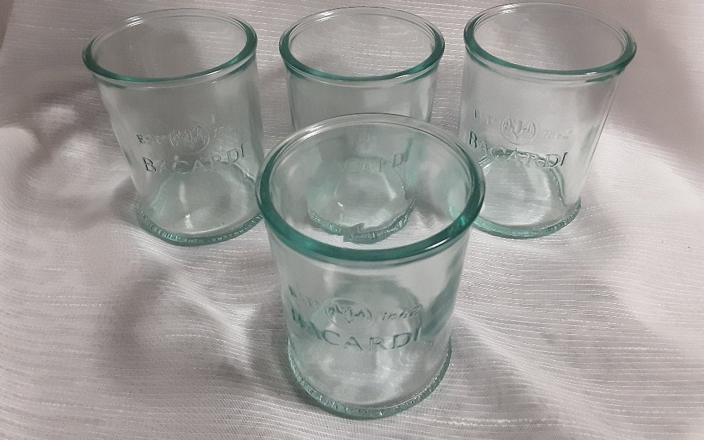 BACARDI MOJITO glazen, laag, 4 stuks (#20), Ophalen of Verzenden, Zo goed als nieuw, Overige typen