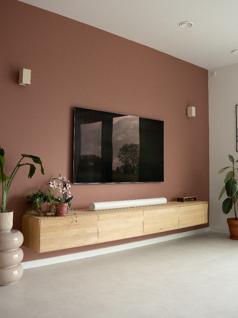 Zwevende Eiken TV Kast - 100 tot 300cm - Gratis thuisbezorgd, Scandinavisch / Japandi, Eikenhout, Nieuw, Ophalen of Verzenden